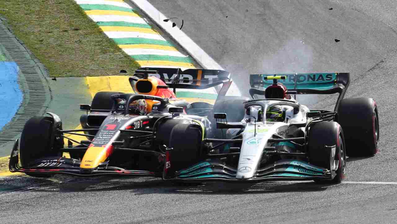 Scontro Verstappen-Hamilton