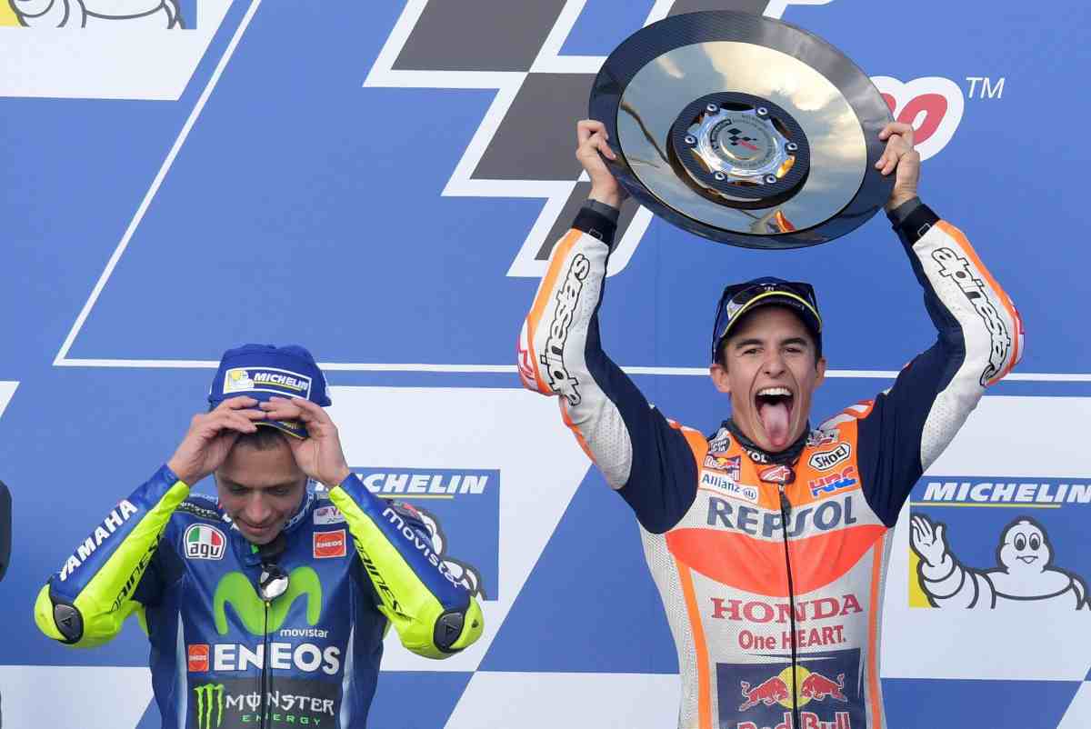 Rossi e Marquez podio