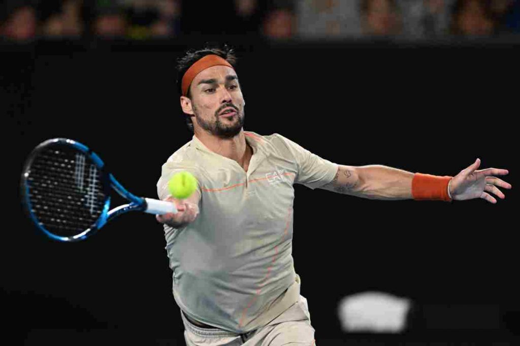 Fabio Fognini in campo