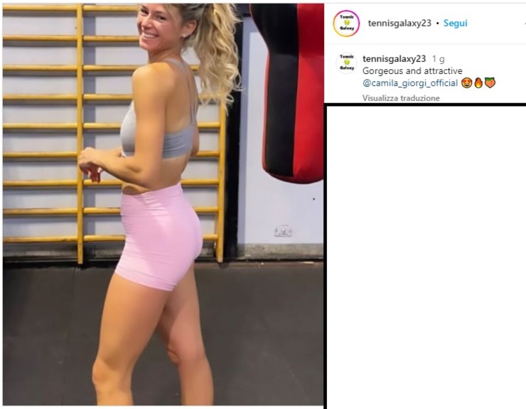 Camila Giorgi, foto pazzesca su Instagram