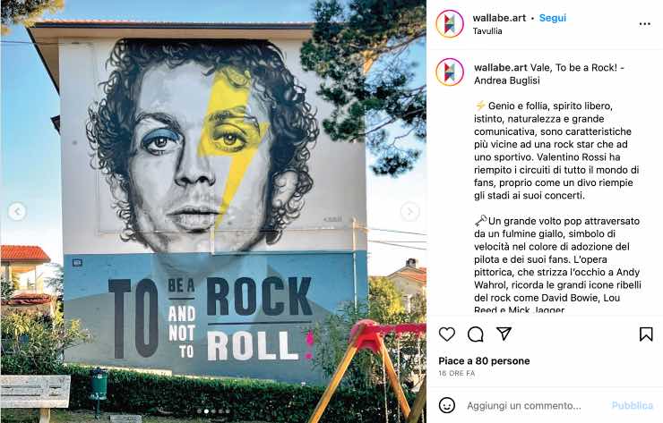Murales dedicato a Valentino Rossi aTavullia