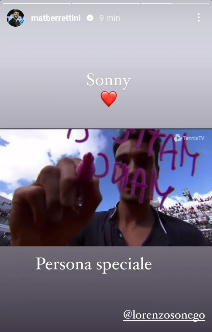 Lorenzo Sonego dedica la vittoria a Matteo Berrettini