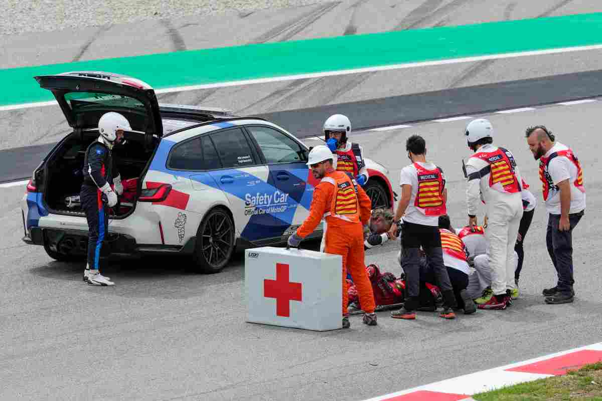 Incidente Pecco Bagnaia a Barcellona